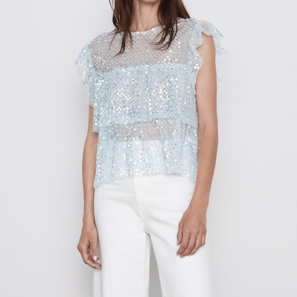 zara ruffle top